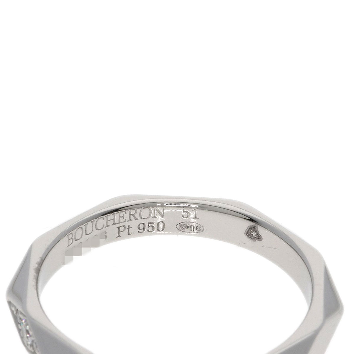 Boucheron Facet Diamond F-VVS1 3EX #51 Ring Platinum PT950 Ladies [Used]