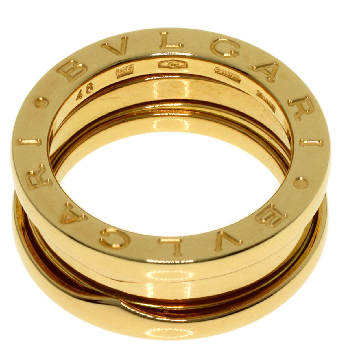 BVLGARI B.zero1 2 Band #48 Ring K18 Yellow Gold Ladies [Used]