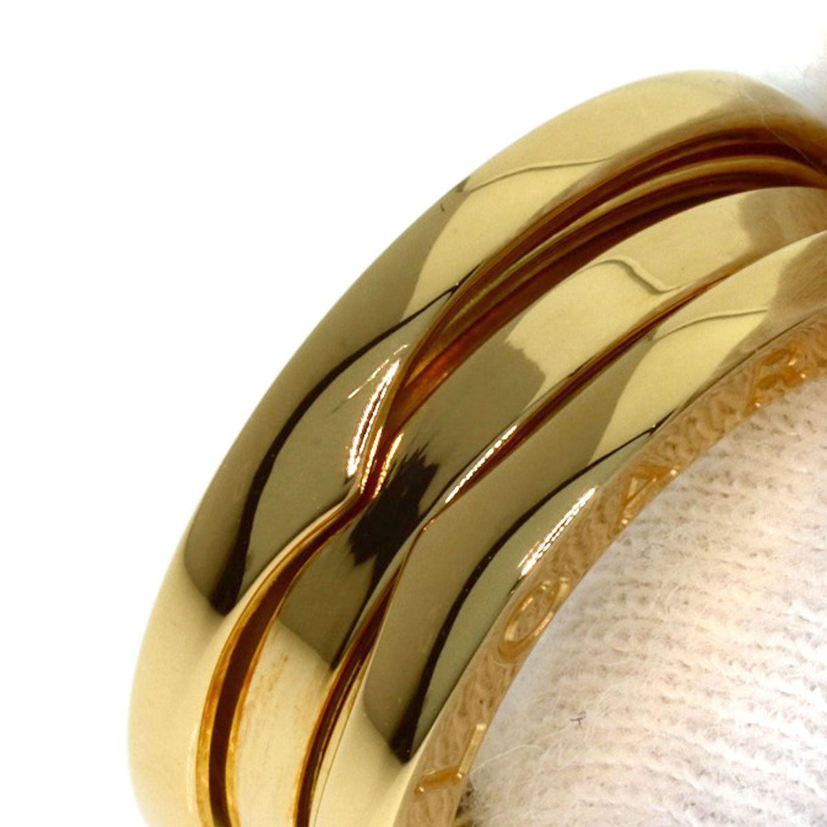 BVLGARI B.zero1 2 Band #48 Ring K18 Yellow Gold Ladies [Used]