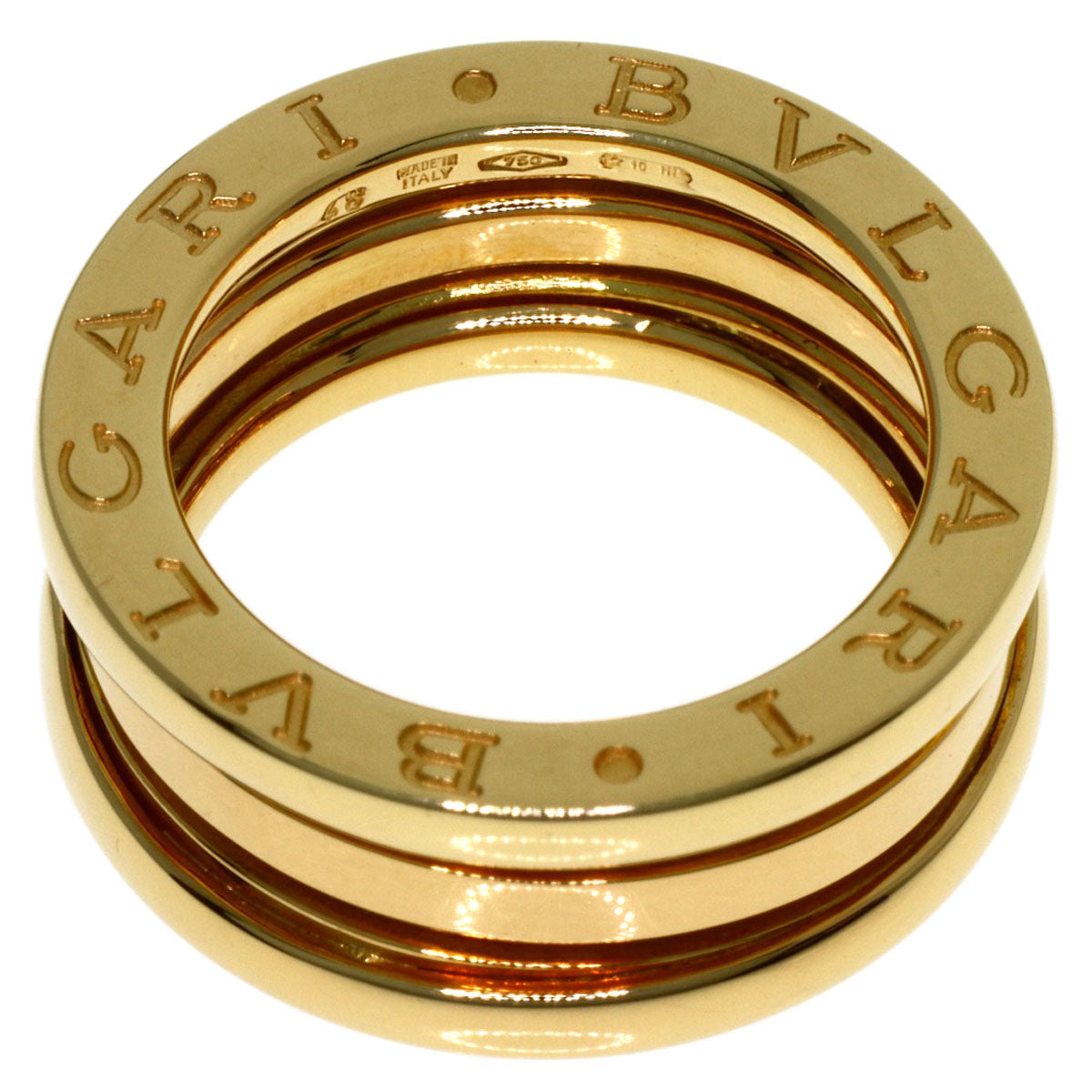 BVLGARI B.zero1 2 Band #48 Ring K18 Yellow Gold Ladies [Used]