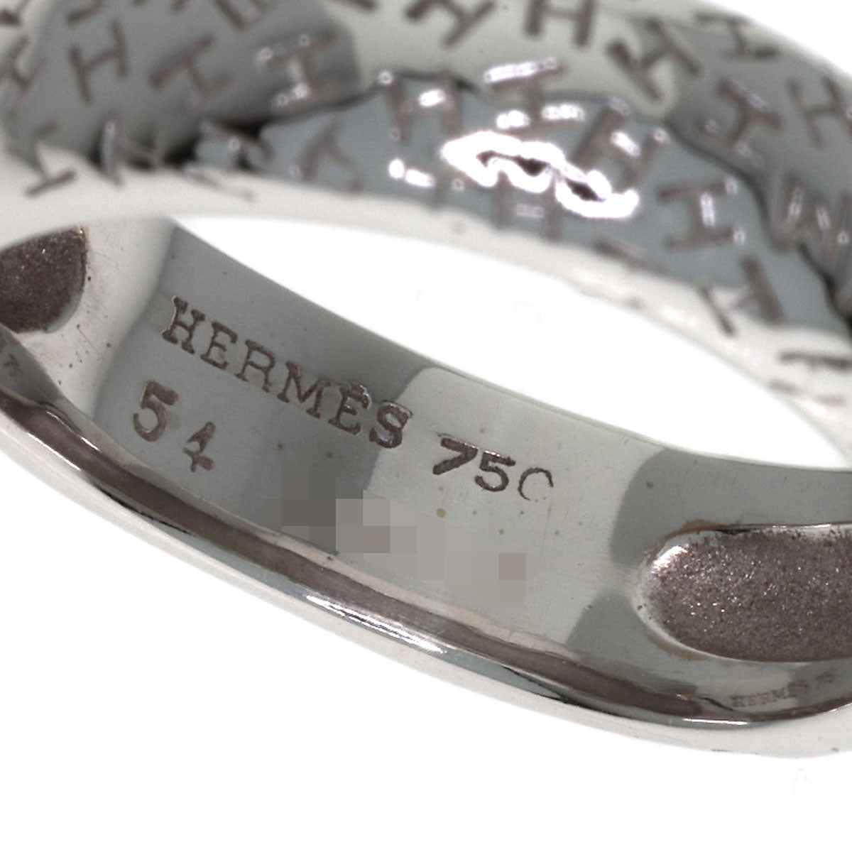 HERMES Touboo #54 Ring K18 White Gold Ladies [Used]