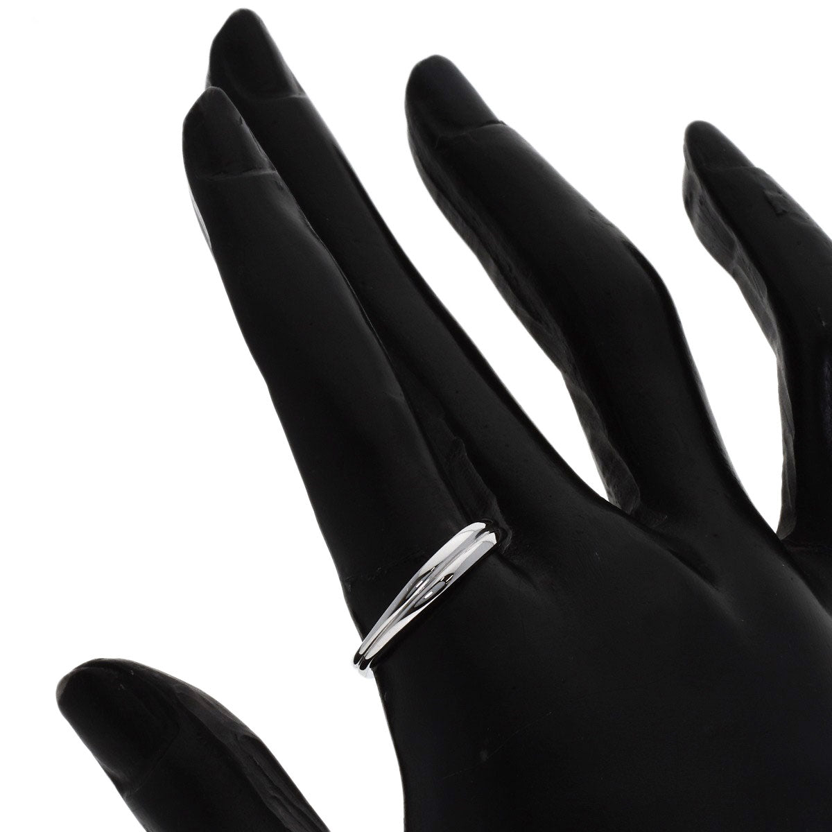 TIFFANY&Co. Double Wave Ring K18 White Gold Ladies [Used]