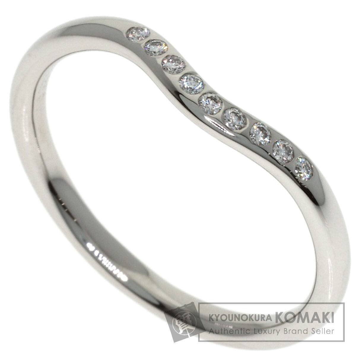TIFFANY&Co. Curved Band Diamond Ring Platinum PT950 Ladies [Used]