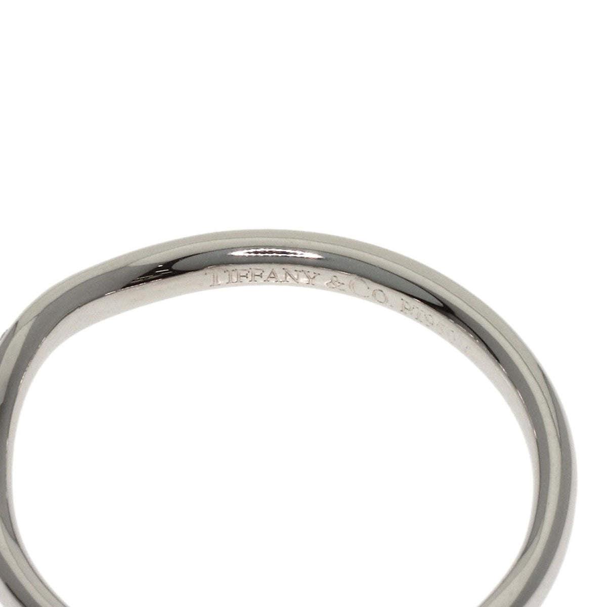 TIFFANY&Co. Curved Band Diamond Ring Platinum PT950 Ladies [Used]