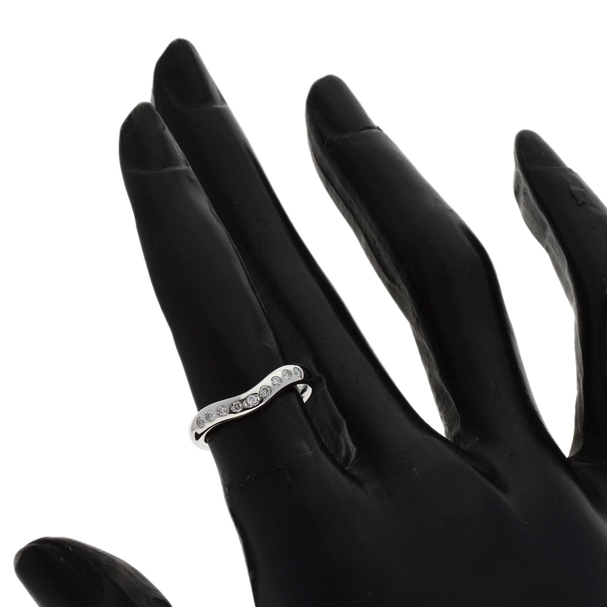 TIFFANY&Co. Curved Band Diamond Ring Platinum PT950 Ladies [Used]