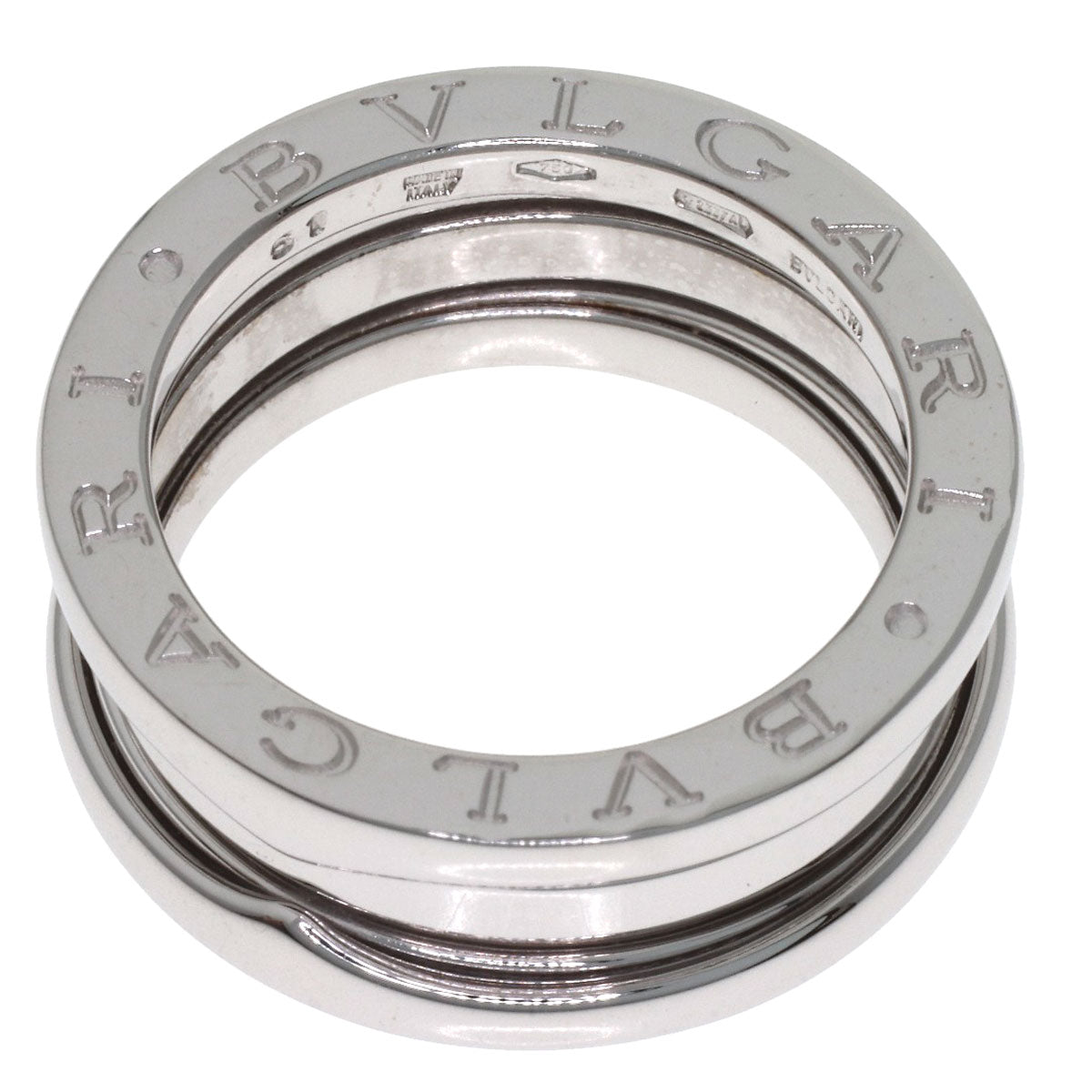 BVLGARI B.zero1 2 Band #51 Ring K18 White Gold Ladies [Used]