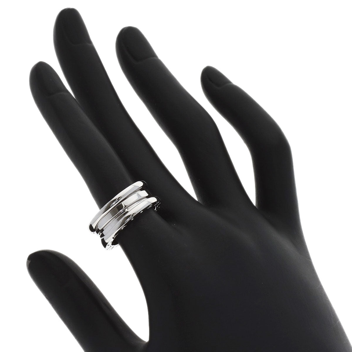 BVLGARI B.zero1 2 Band #51 Ring K18 White Gold Ladies [Used]