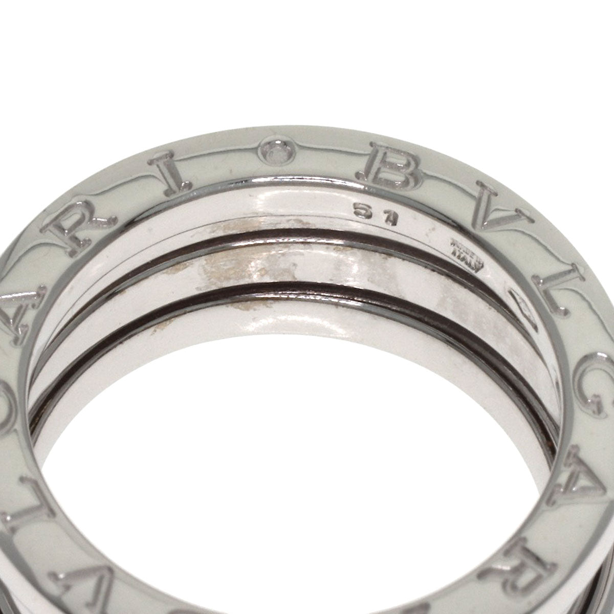 BVLGARI B.zero1 2 Band #51 Ring K18 White Gold Ladies [Used]