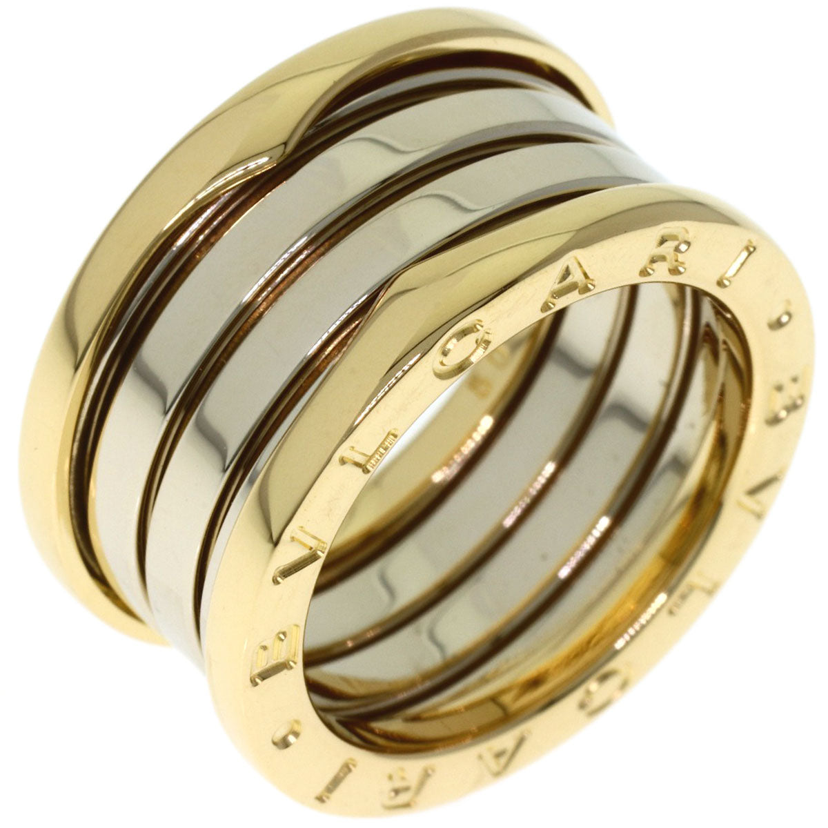 BVLGARI B.zero1 4-band Ginza Limited Edition #50 Ring K18 Yellow Gold K18 White GoldLadies [Used]