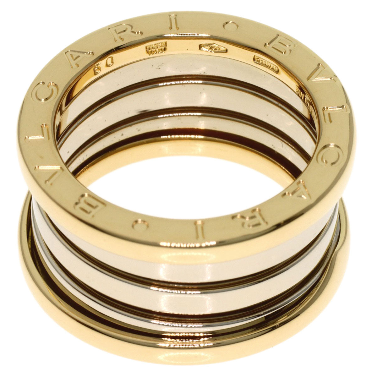BVLGARI B.zero1 4-band Ginza Limited Edition #50 Ring K18 Yellow Gold K18 White GoldLadies [Used]