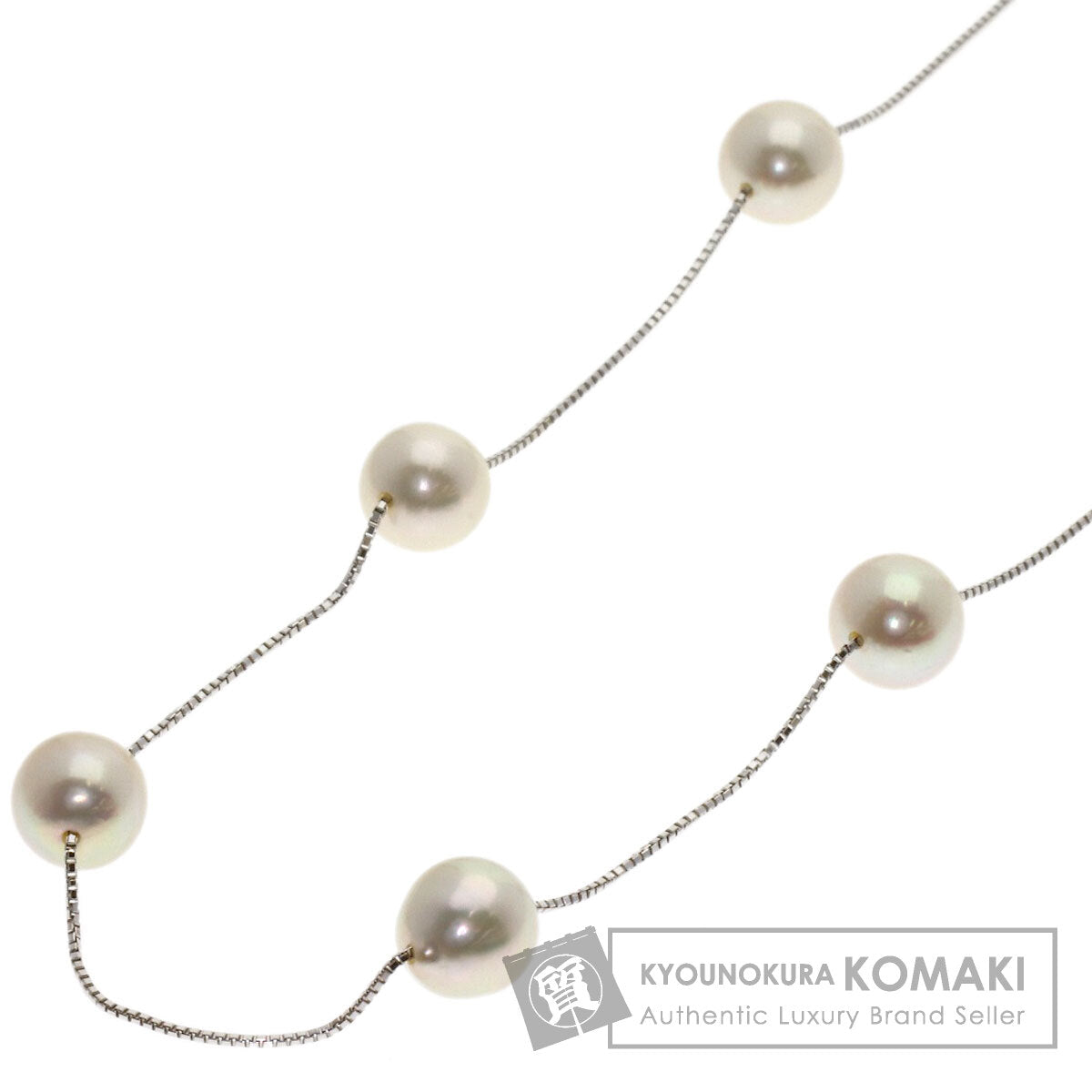 TASAKI Chain with Akoya Pearl 0.3" Necklace K18 White Gold Ladies [Used]