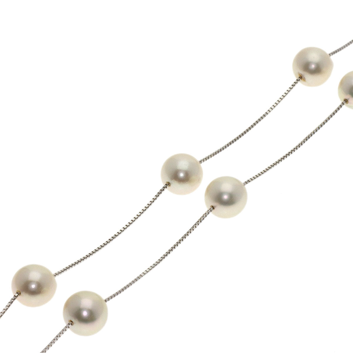 TASAKI Chain with Akoya Pearl 0.3" Necklace K18 White Gold Ladies [Used]