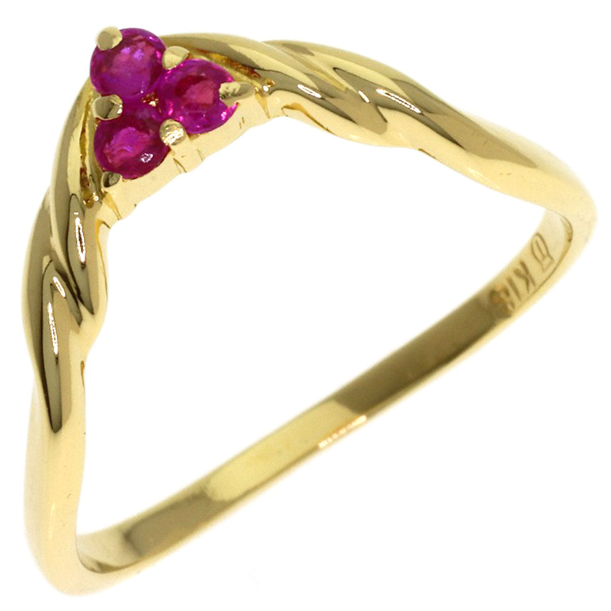 TASAKI Ruby Ring K18 Yellow Gold Ladies [Used]