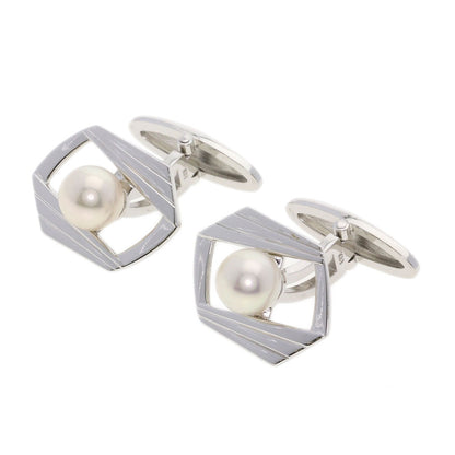 MIKIMOTO Pearl Pearl cuffs K18 White Gold mens [Used]