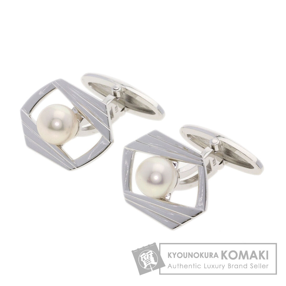 MIKIMOTO Pearl Pearl cuffs K18 White Gold mens [Used]