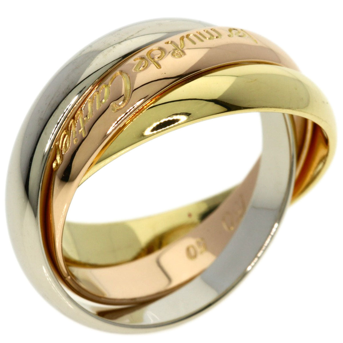 CARTIER Trinity #50 Ring K18 Yellow Gold 18K Pink GoldLadies [Used]