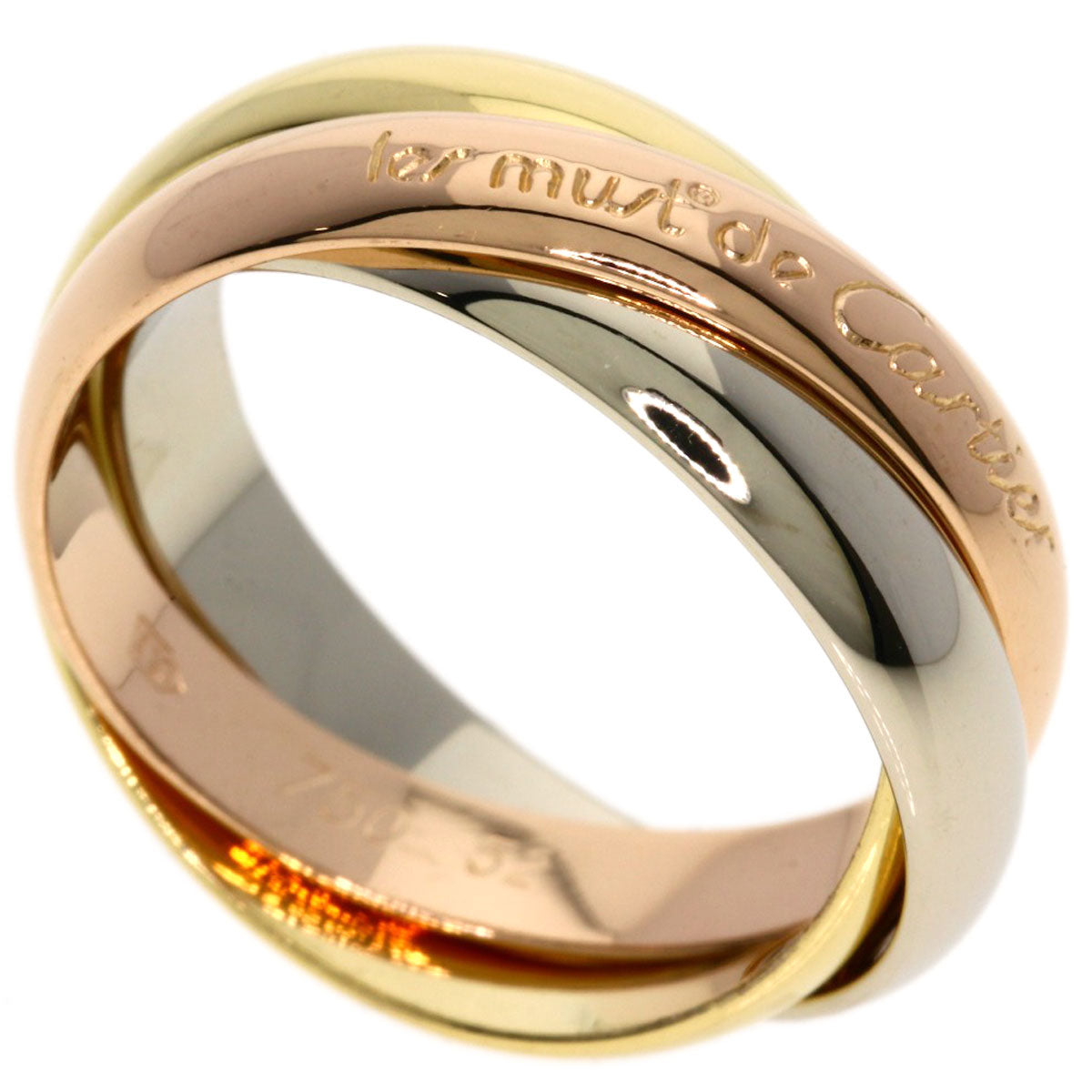 CARTIER Trinity #52 Ring K18 Yellow Gold 18K Pink GoldLadies [Used]