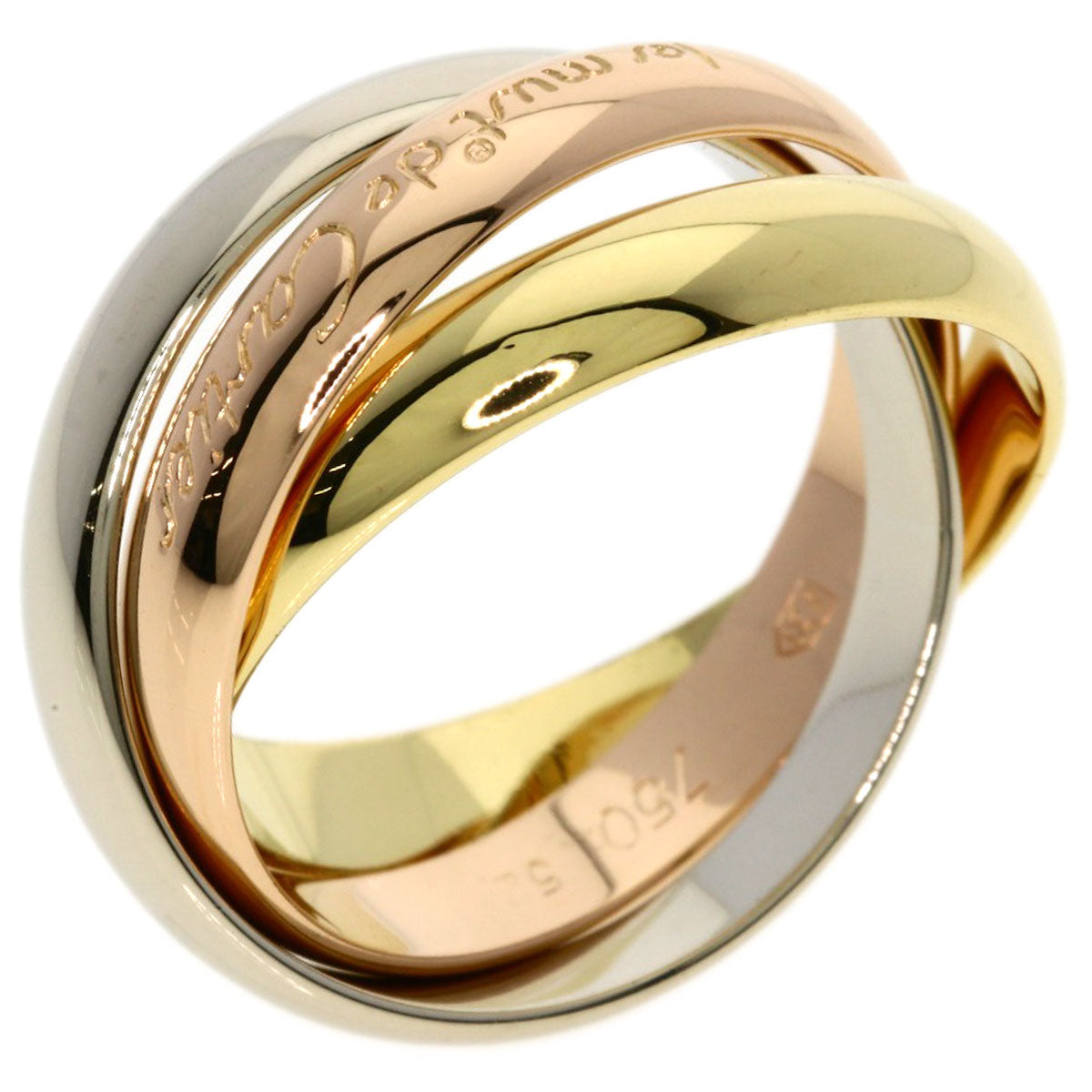 CARTIER Trinity #52 Ring K18 Yellow Gold 18K Pink GoldLadies [Used]