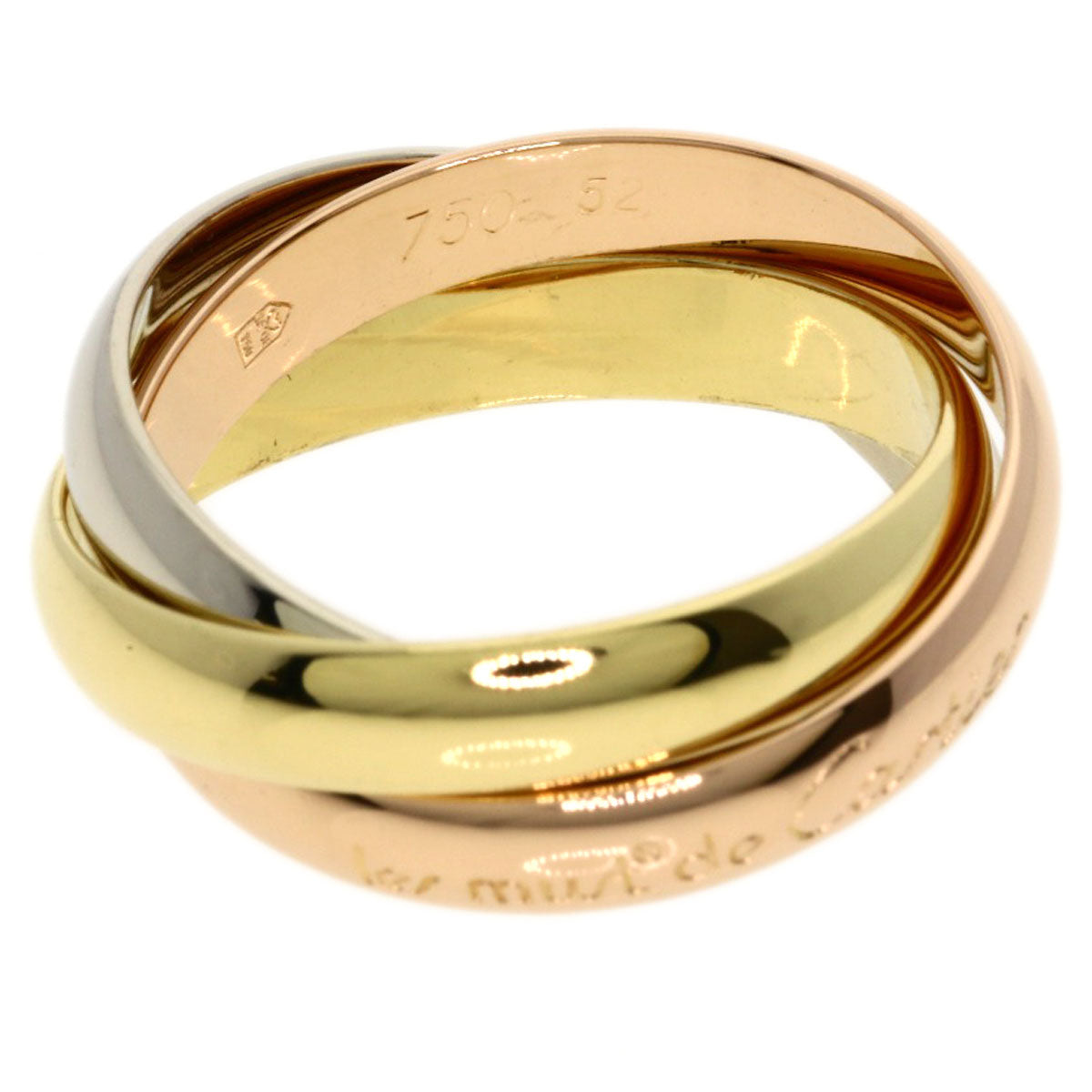 CARTIER Trinity #52 Ring K18 Yellow Gold 18K Pink GoldLadies [Used]
