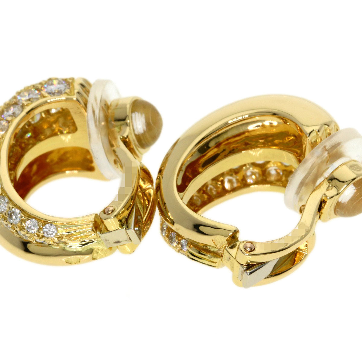 CARTIER Vintage Bavé Diamond Earring K18 Yellow Gold Ladies [Used]
