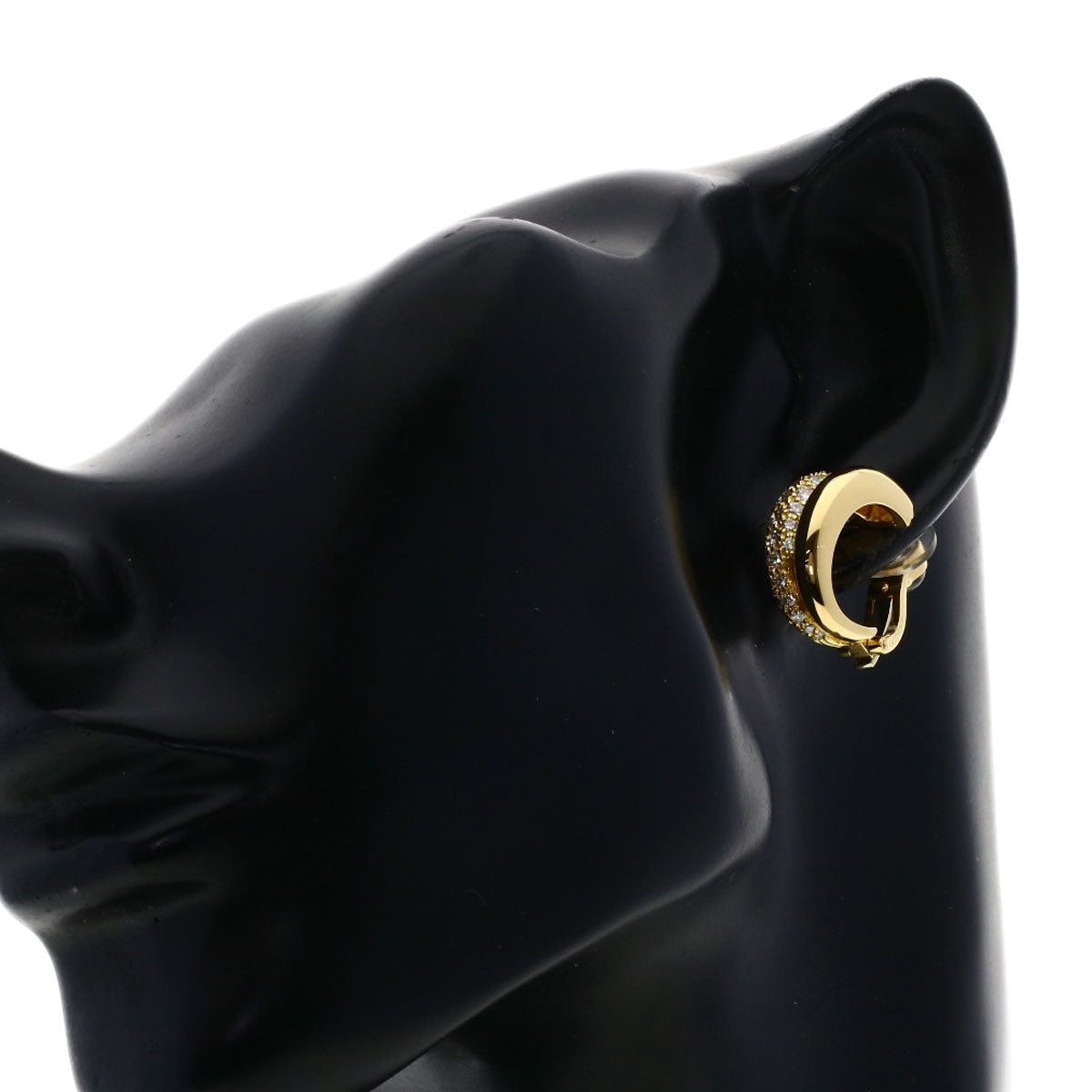 CARTIER Vintage Bavé Diamond Earring K18 Yellow Gold Ladies [Used]