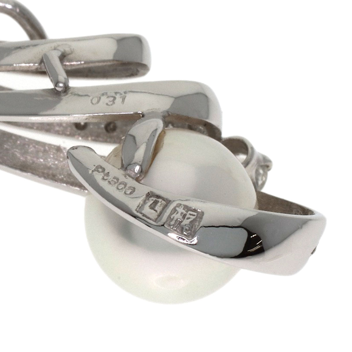 MITSUO KAJI Pearl Pearl Diamond Pendant top Platinum PT900 Ladies [Used]