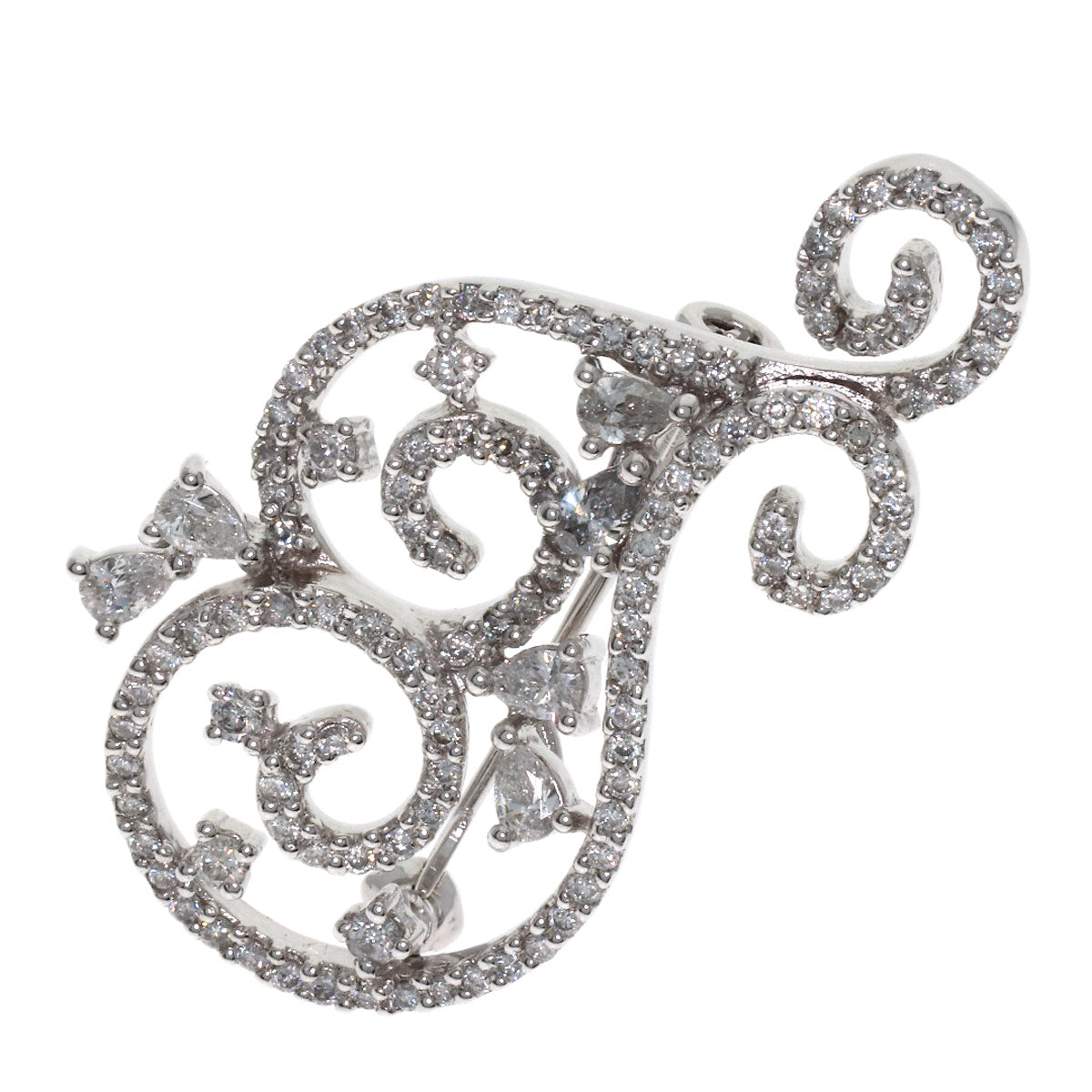 Queen Diamond Brooch Platinum PT950 Ladies [Used]
