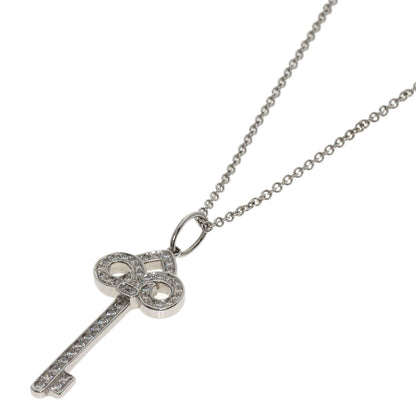 TIFFANY&Co. Fleur de Lis Key Diamond Necklace Platinum PT950 K18 White GoldLadies [Used]
