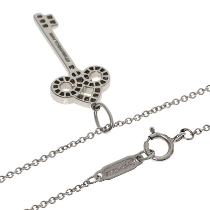 TIFFANY&Co. Fleur de Lis Key Diamond Necklace Platinum PT950 K18 White GoldLadies [Used]