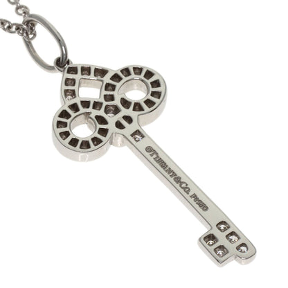 TIFFANY&Co. Fleur de Lis Key Diamond Necklace Platinum PT950 K18 White GoldLadies [Used]