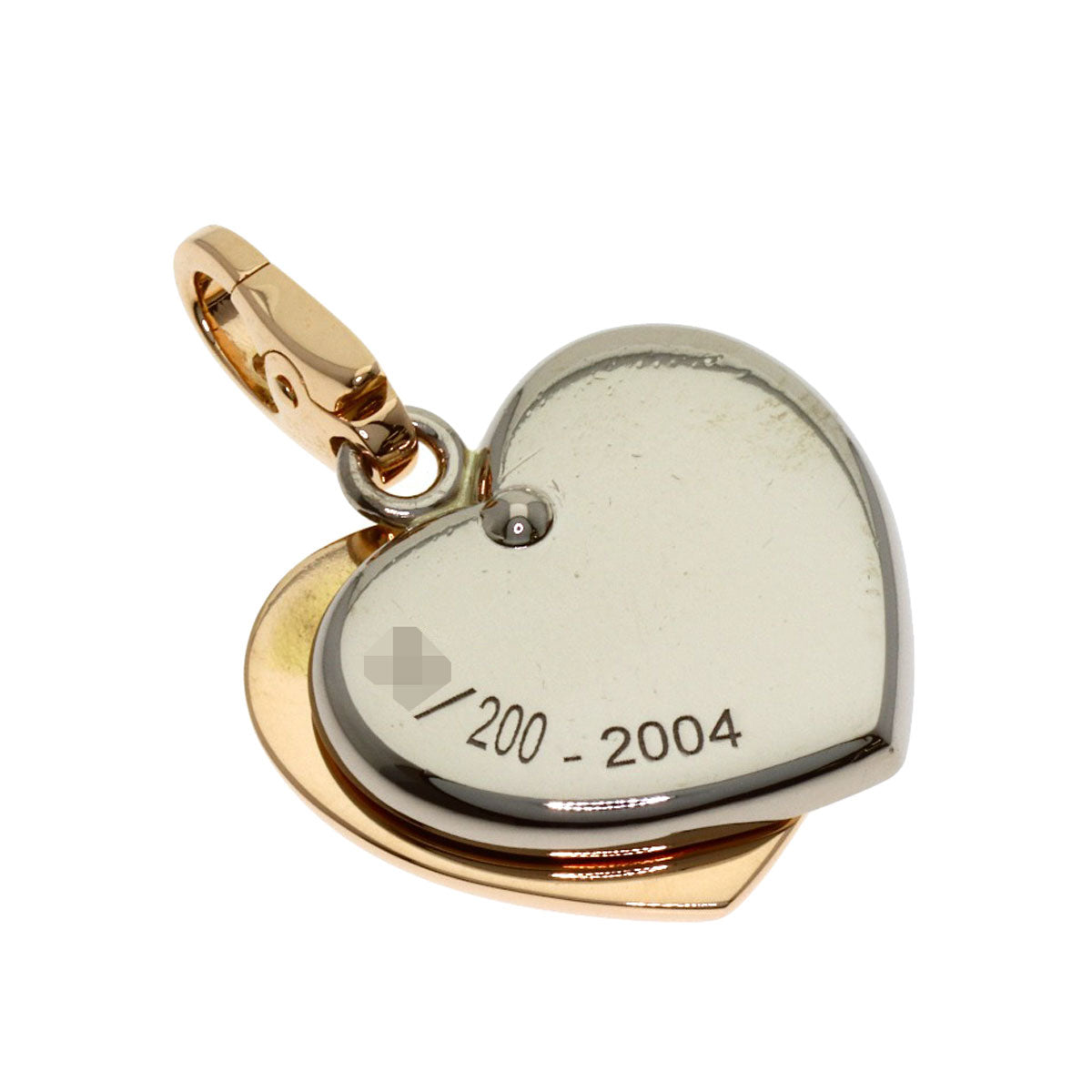 CARTIER Double Heart 1P Diamond Charm Pendant top K18 White Gold 18K Pink GoldLadies [Used]