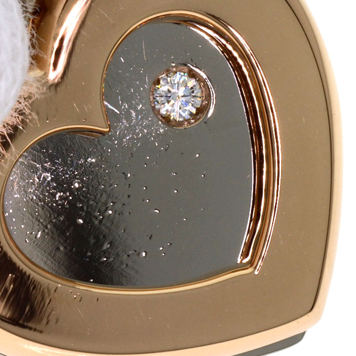 CARTIER Double Heart 1P Diamond Charm Pendant top K18 White Gold 18K Pink GoldLadies [Used]
