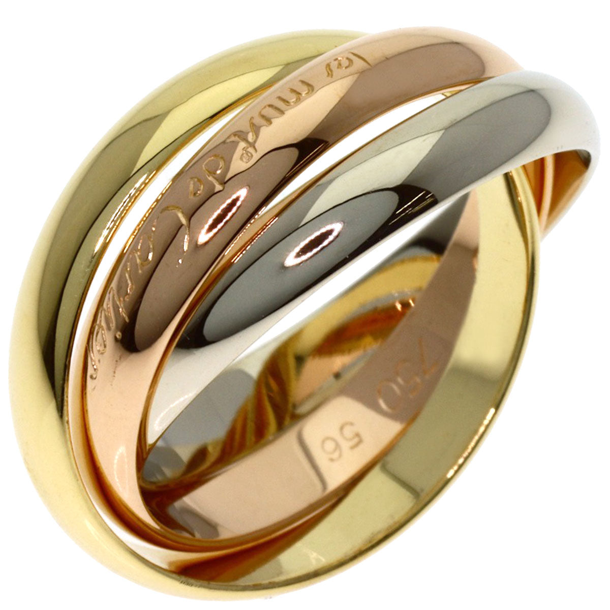 CARTIER Trinity #56 Ring K18 Pink Gold K18 White GoldLadies [Used]