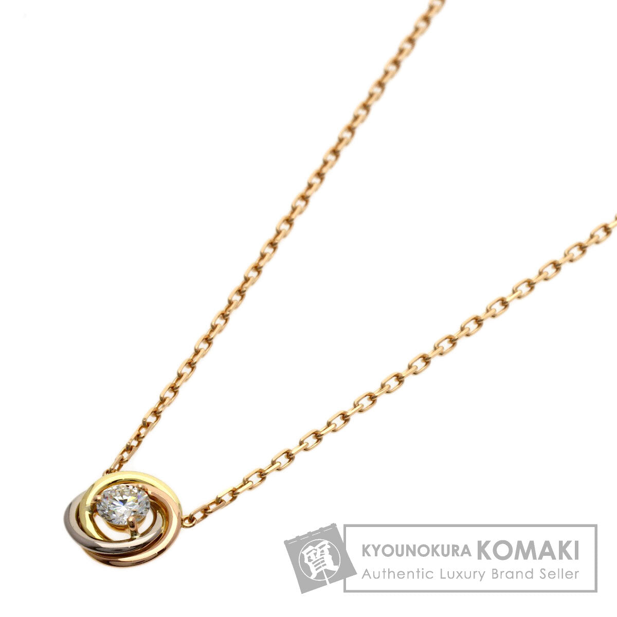 CARTIER Trinity 1P Diamond Necklace K18 Yellow Gold K18 White GoldLadies [Used]