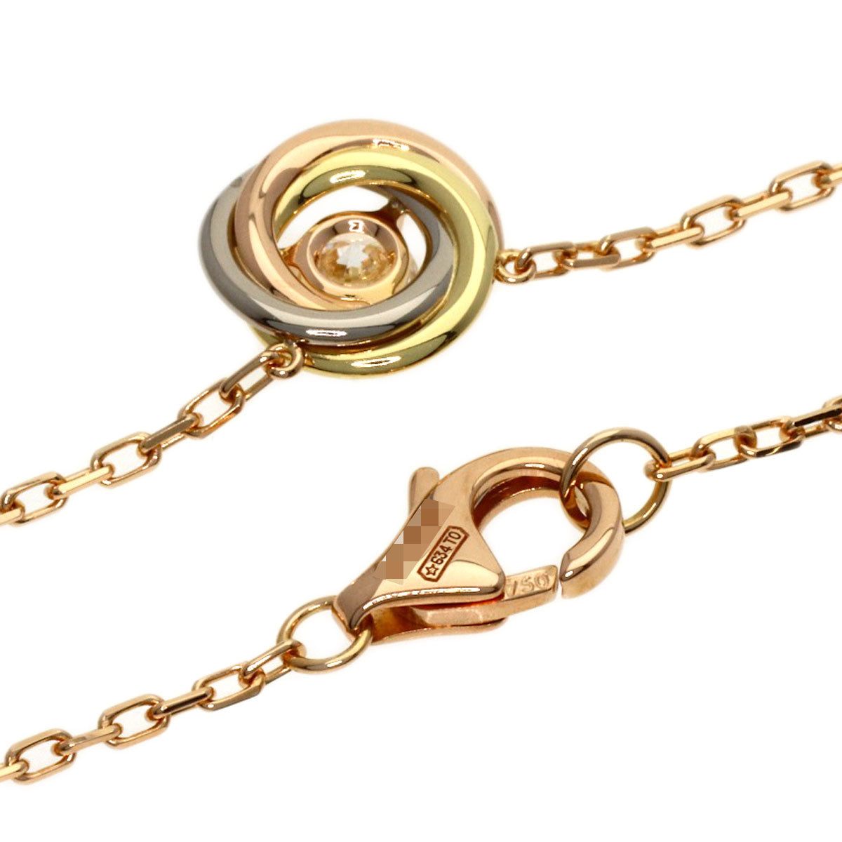 CARTIER Trinity 1P Diamond Necklace K18 Yellow Gold K18 White GoldLadies [Used]