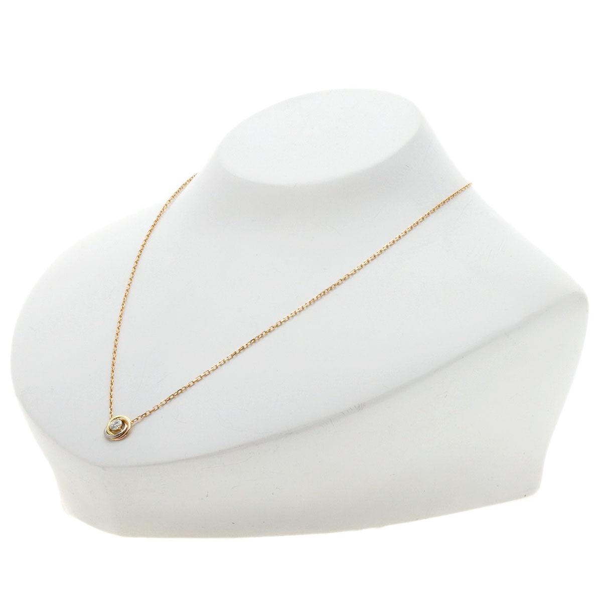 CARTIER Trinity 1P Diamond Necklace K18 Yellow Gold K18 White GoldLadies [Used]