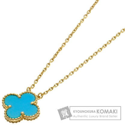 Van Cleef & Arpels Vintage Alhambra Turquoise Necklace K18 Yellow Gold Ladies [Used]