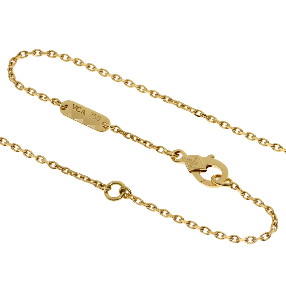 Van Cleef & Arpels Vintage Alhambra Turquoise Necklace K18 Yellow Gold Ladies [Used]