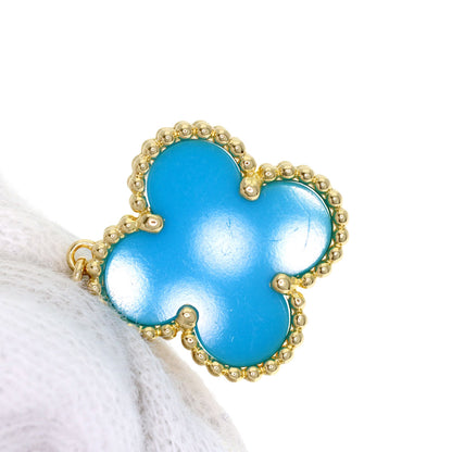 Van Cleef & Arpels Vintage Alhambra Turquoise Necklace K18 Yellow Gold Ladies [Used]
