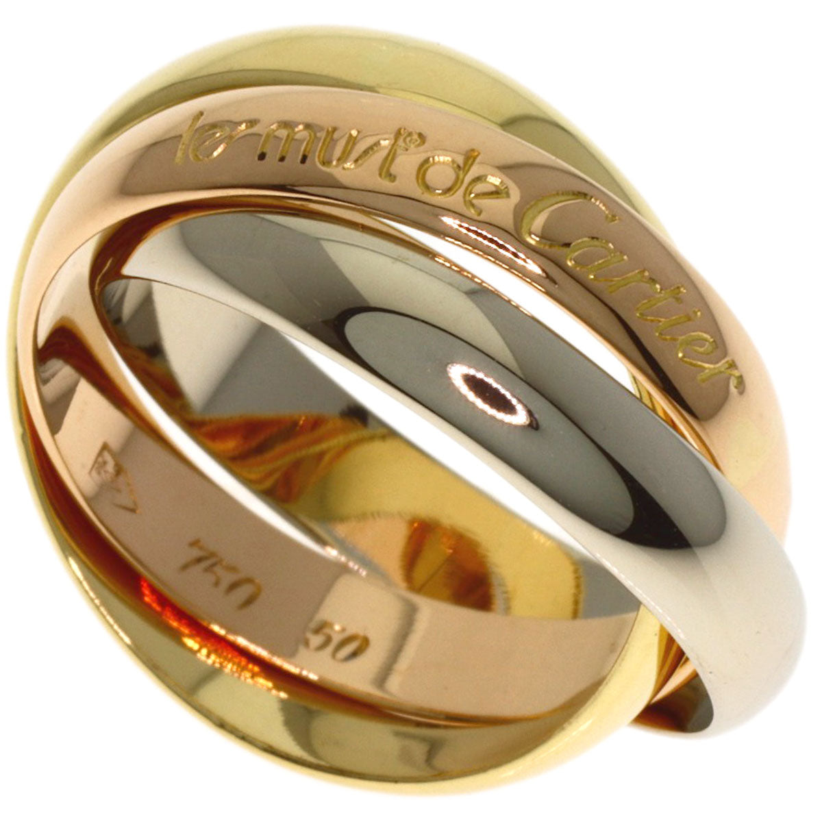 CARTIER Trinity #50 Ring K18 Yellow Gold 18K Pink GoldLadies [Used]