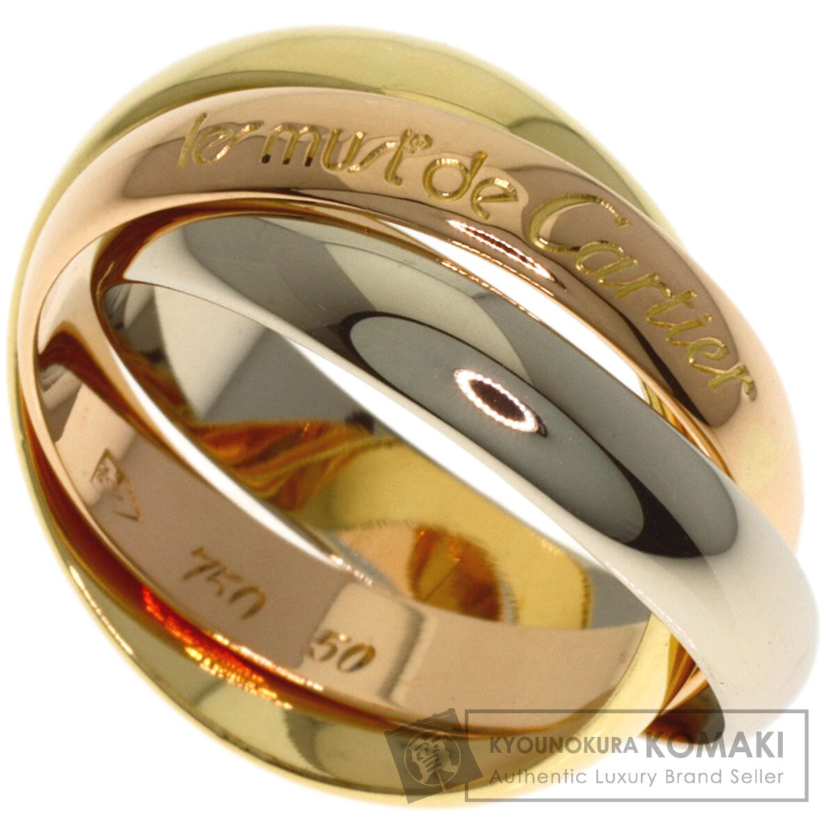 CARTIER Trinity #50 Ring K18 Yellow Gold 18K Pink GoldLadies [Used]