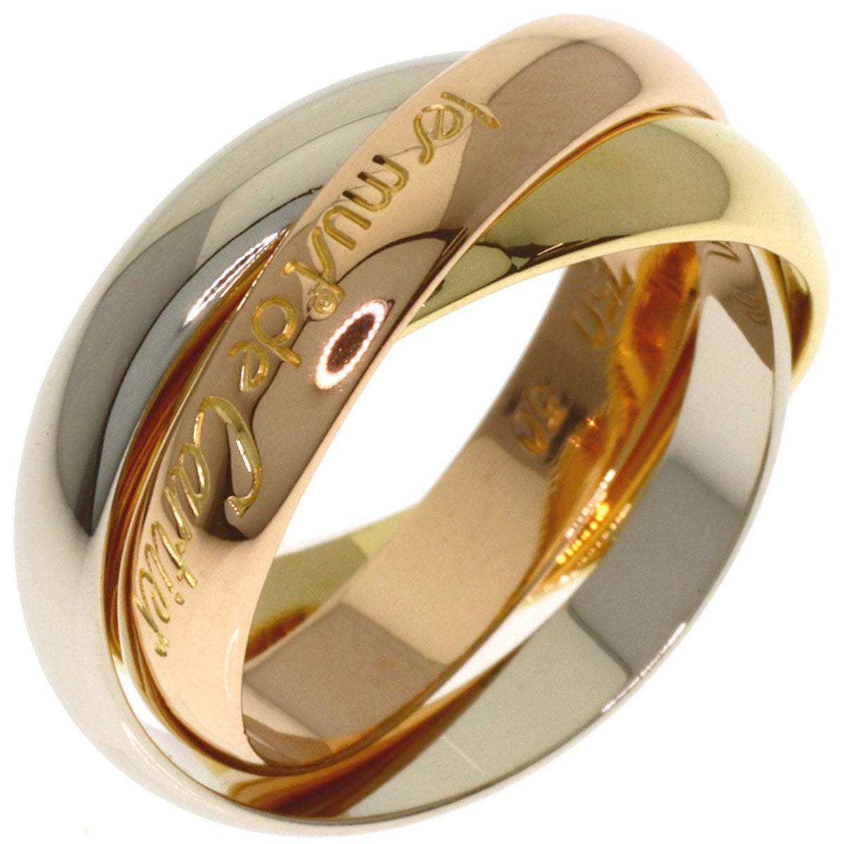 CARTIER Trinity #50 Ring K18 Yellow Gold 18K Pink GoldLadies [Used]