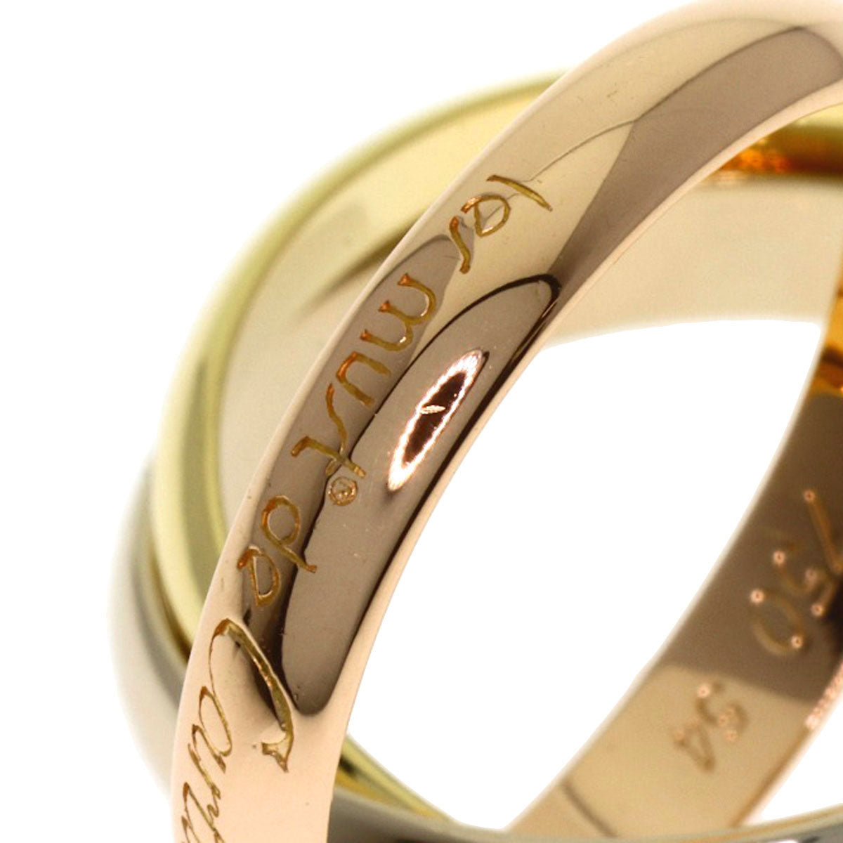CARTIER Trinity ♯54 Ring K18 Yellow Gold 18K Pink GoldLadies [Used]