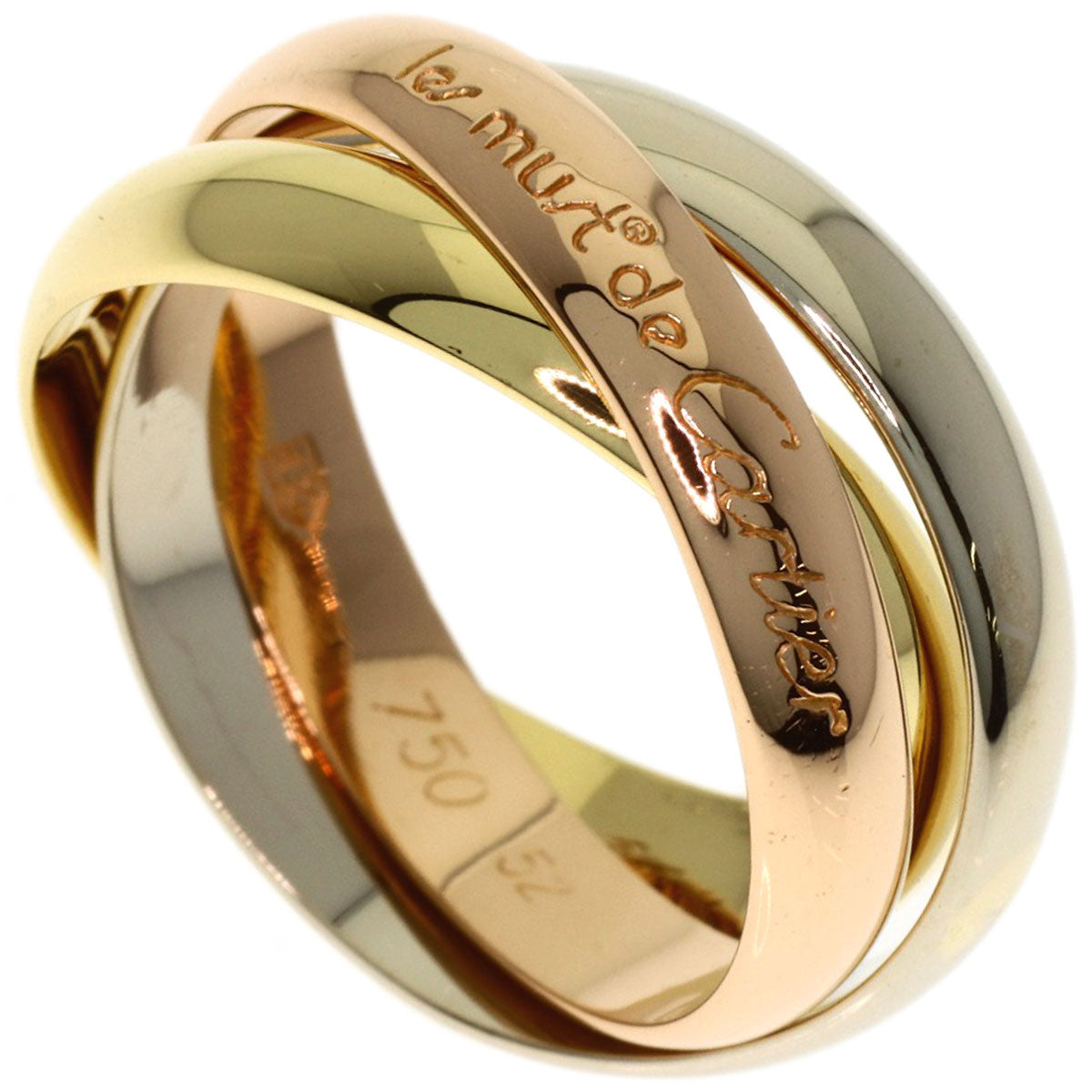 CARTIER Trinity #52 Ring K18 Yellow Gold 18K Pink GoldLadies [Used]