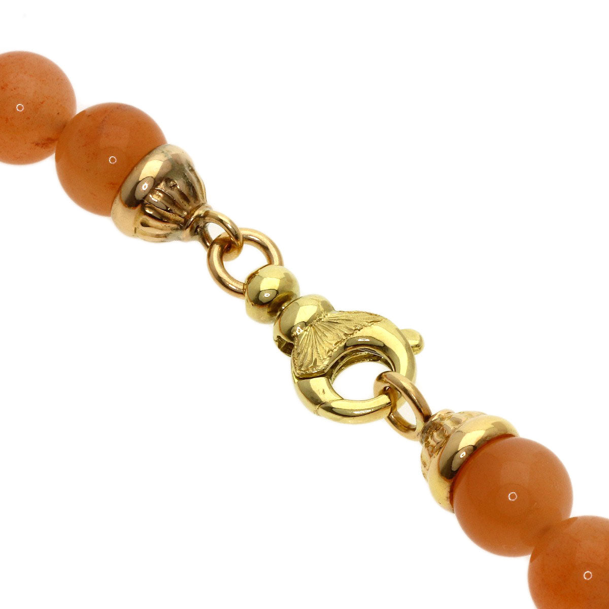 CAZZANIGA Feldspar Ruby Diamond Necklace K18 Yellow Gold Ladies [Used]