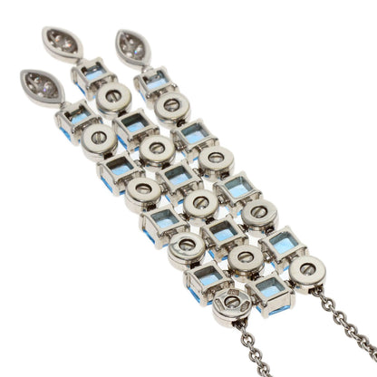 BVLGARI Lucia Blue Topaz Diamond Necklace K18 White Gold Ladies [Used]