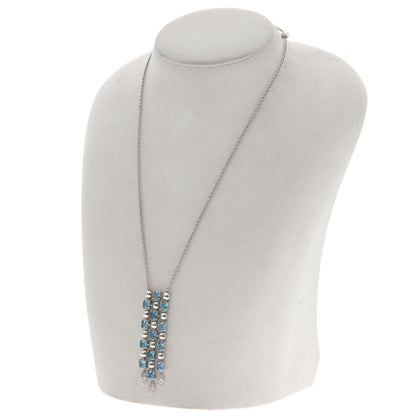 BVLGARI Lucia Blue Topaz Diamond Necklace K18 White Gold Ladies [Used]