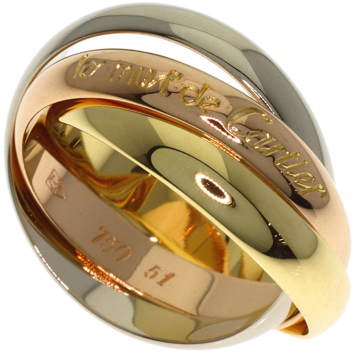 CARTIER Trinity #51 Ring K18 Yellow Gold 18K Pink GoldLadies [Used]