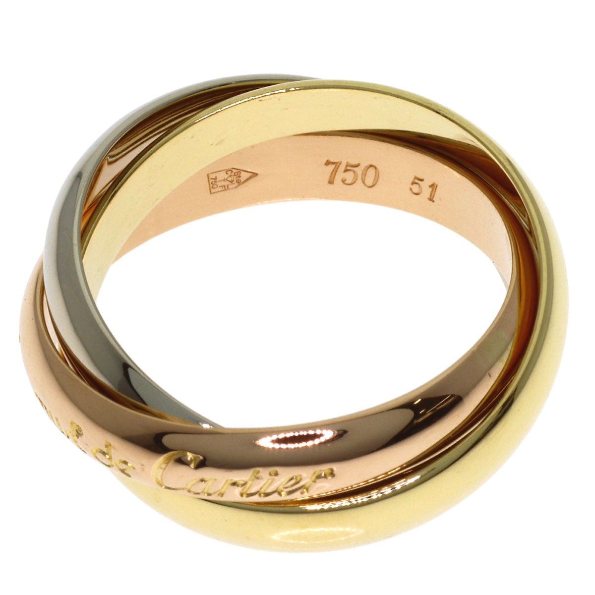 CARTIER Trinity #51 Ring K18 Yellow Gold 18K Pink GoldLadies [Used]