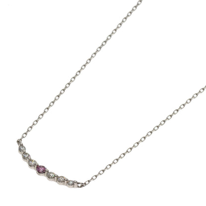 0.051ct Diamond Pink　Diamond Necklace Platinum PT900 PT850 1.8g　Ladies